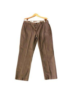 POLO BY RALPH LAUREN - MENS GREY 100% COTTON FLAT FRONT DRESS PANTS SIZE 38X32